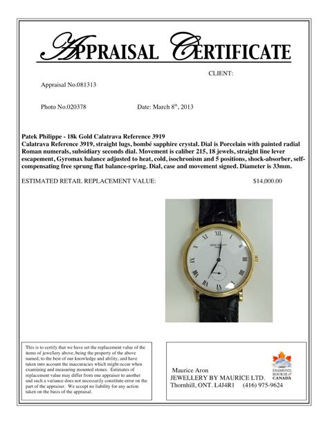 free watch appraisals.